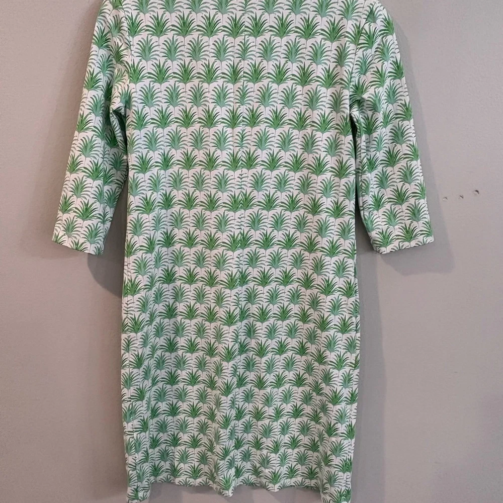 Tuckernuck Persifor Stem Flora Tyler Dress Green and White Palm Print Small - Picture 6 of 8